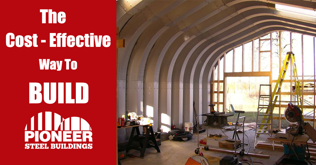 Front wall construction of a Pioneer Steel building in progress